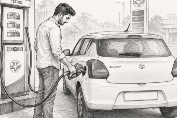 Petrol भरवाकर भागे बदमाश: बिना नंबर की स्विफ्ट में आए थे 4 युवक