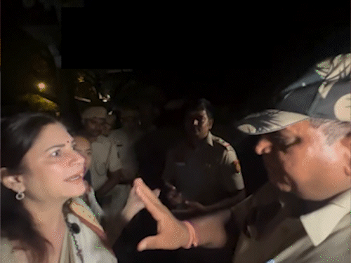 CJP प्रदर्शन: मौत के दावे पर भड़कीं कुणिका सदानंद, पुलिस से हुई बहस